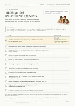 Az Otthontervezési START munkafüzet 14. oldala: Mielőtt az első szakemberrel egyeztetsz