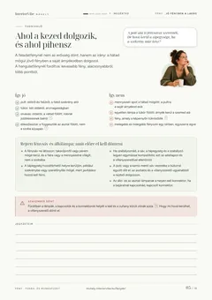 A Jó fényben a lakás munkafüzet 5. oldala: Ahol a kezed dolgozik, és ahol pihensz
